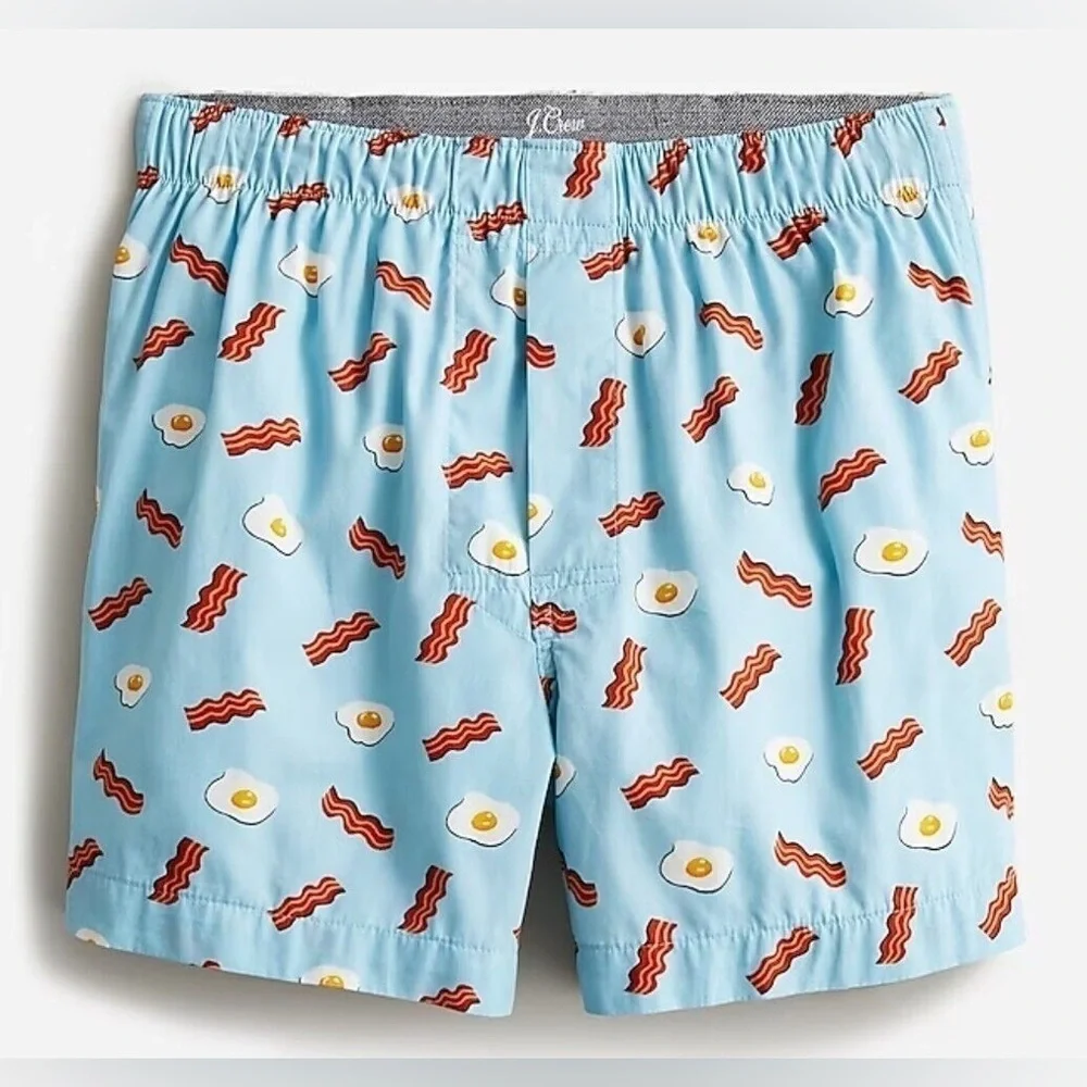 J crew breakfast eggs and bacon printed boxers